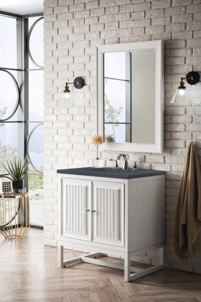 30″ James Martin Athens E645-V30-GW-3CSP Vanity Cabinet Charcoal Soapstone Top