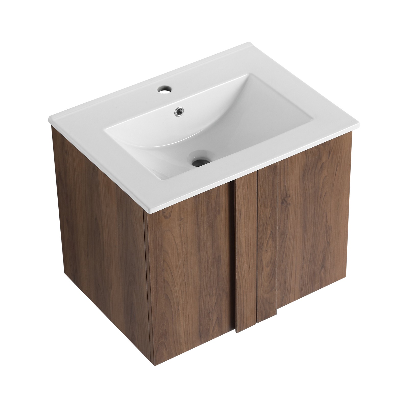 24″ Floating Bathroom Vanity with Sink Combo, Brown Ebony Cabinet