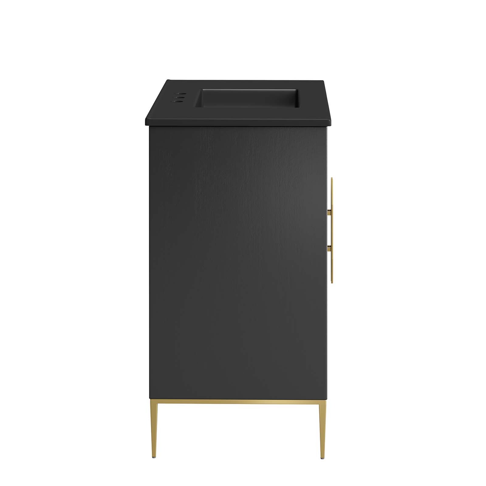 Modway Awaken 36″ Bathroom Vanity Cabinet in Black Black With Ceramic Sink Basin