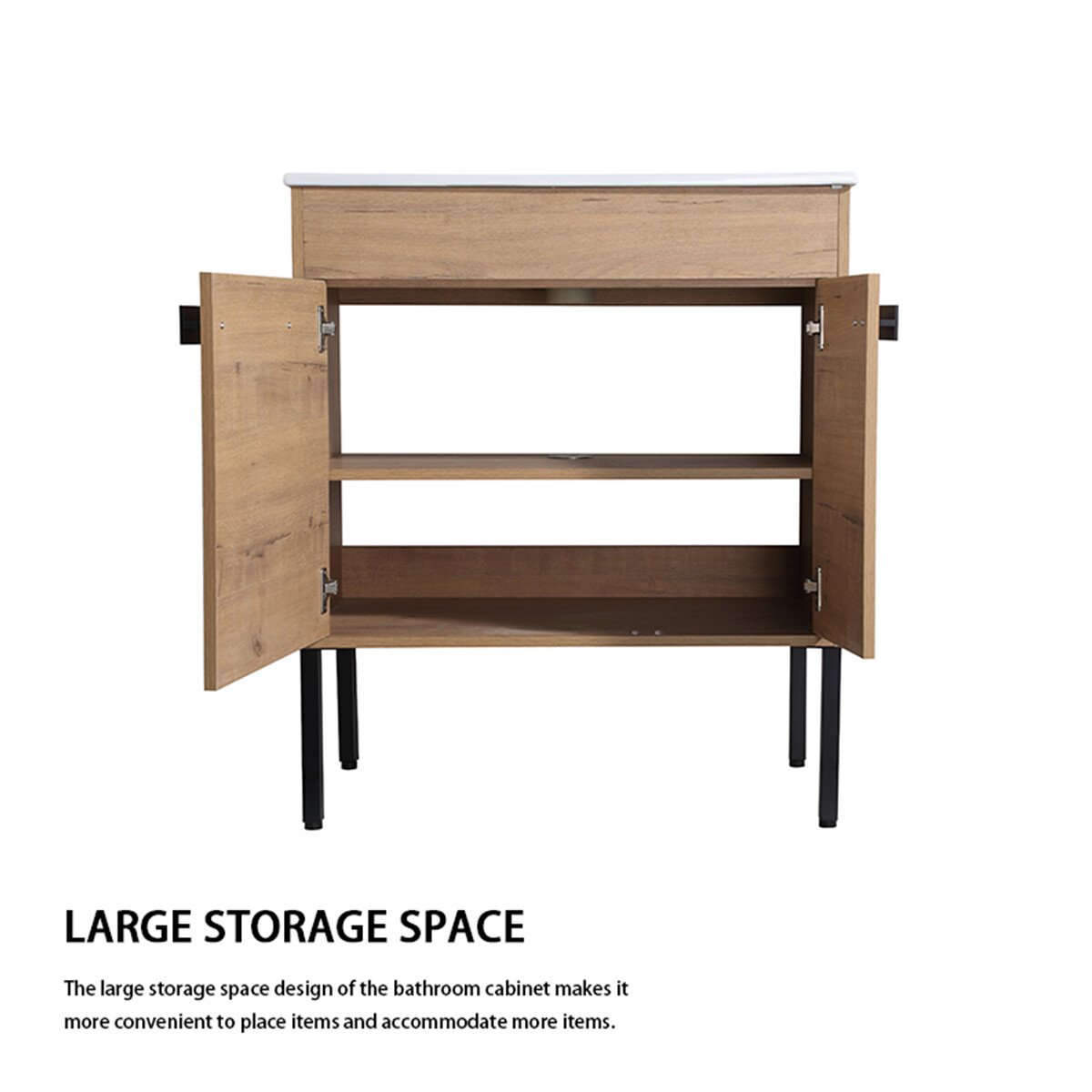 30×18 Inch Modern Wooden Bathroom Vanity With Ceramic Sink Freestanding/Floating