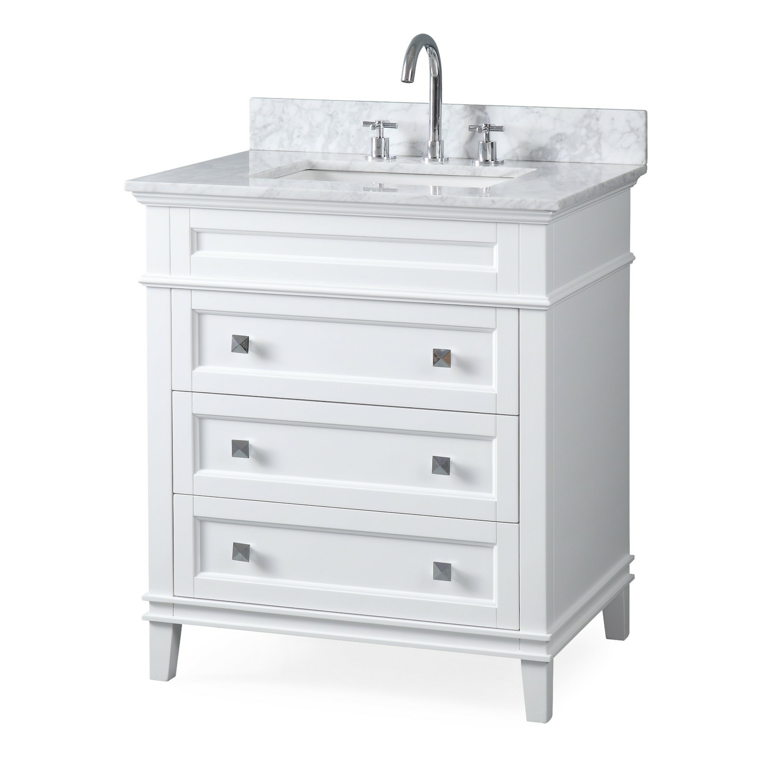 30 inch Felix Contemporary White Sink Bathroom Vanity ZK-1810-V30W
