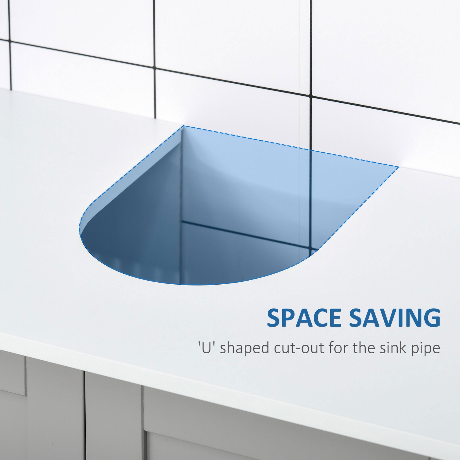 Bathroom Under Sink Cabinet Vanity Unit w/ Adjustable Storage Shelves