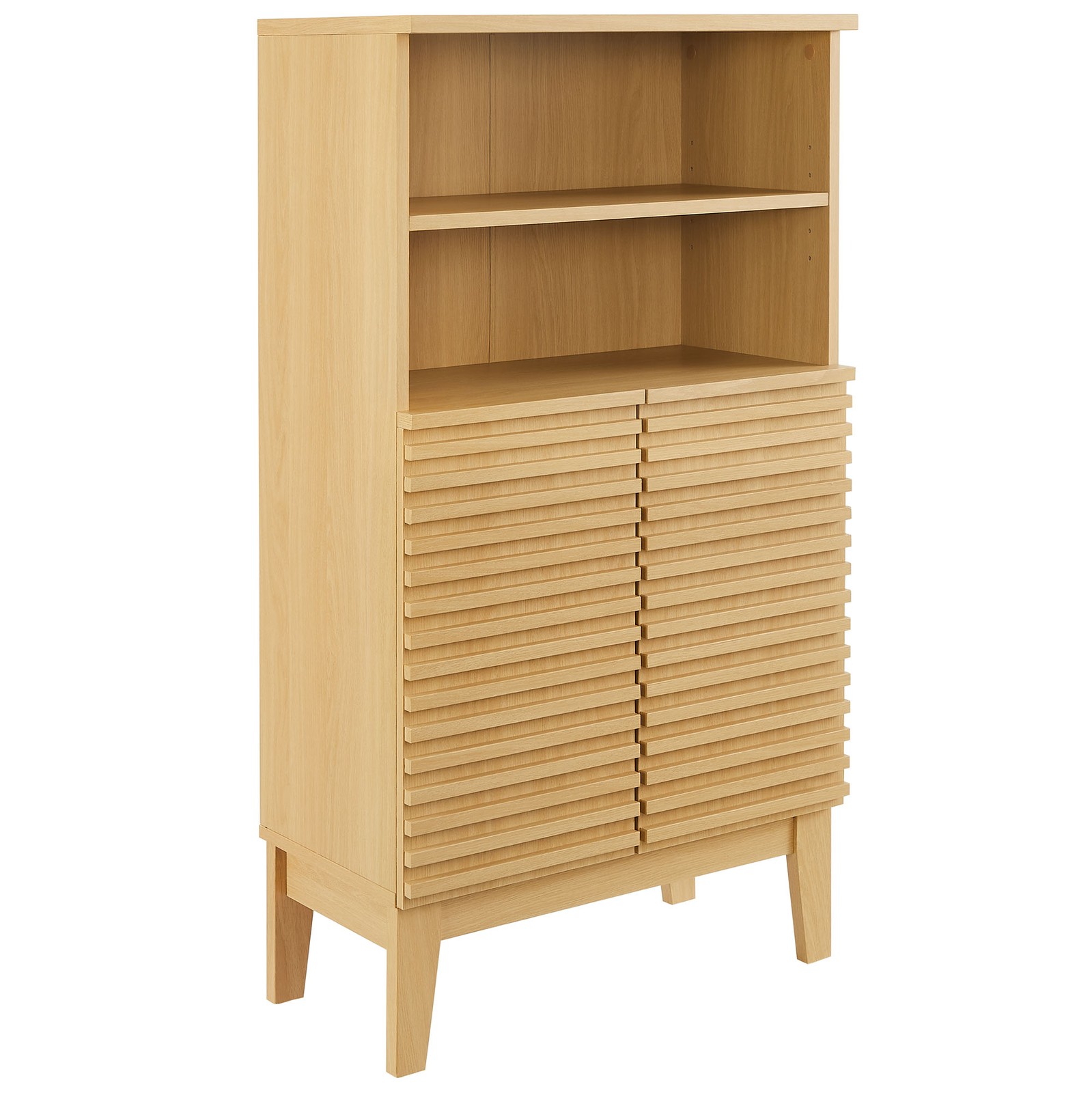 Render Freestanding Bathroom Storage Cabinet in Oak