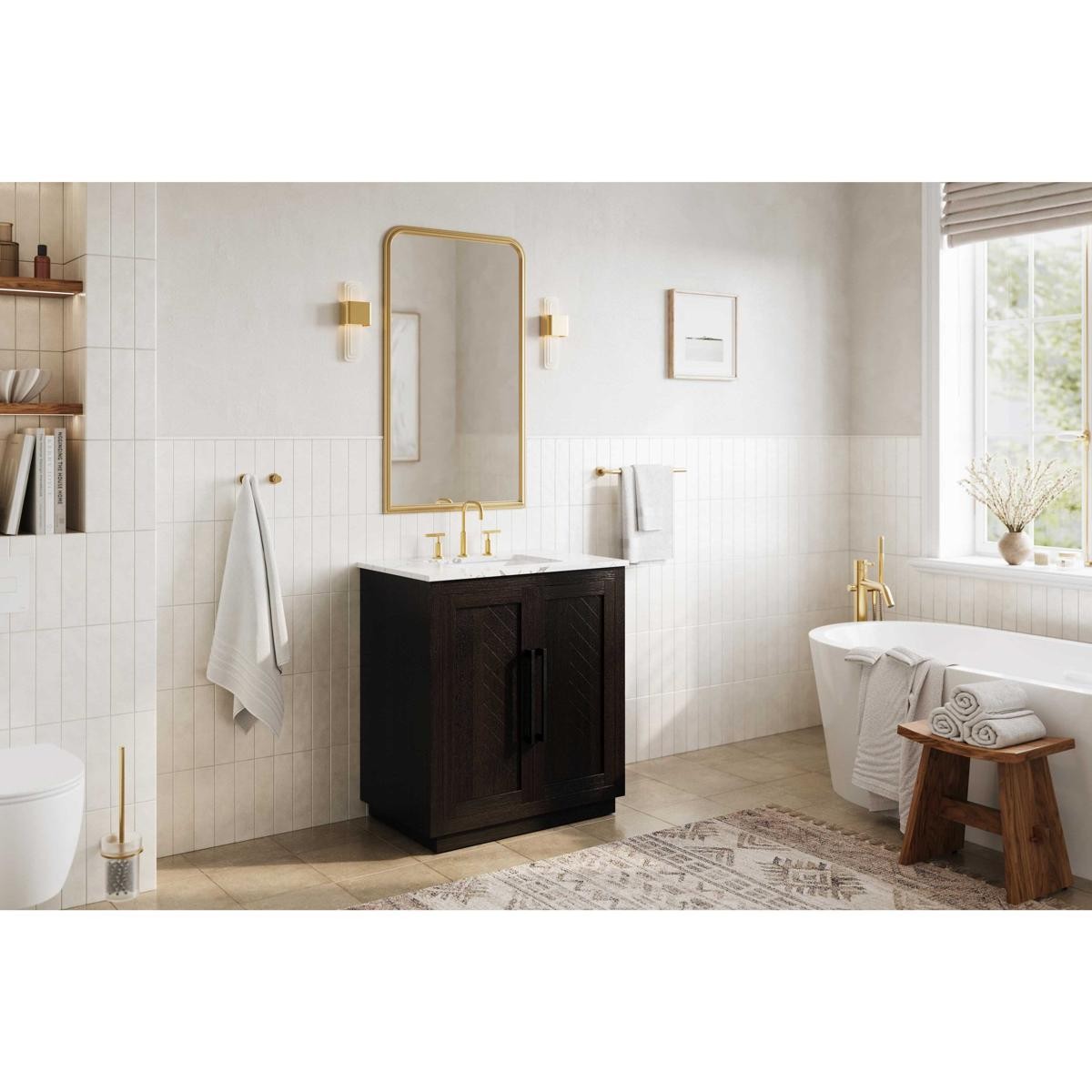 Elegant Lighting VF29030CO Chase Vanity Chocolate Oak