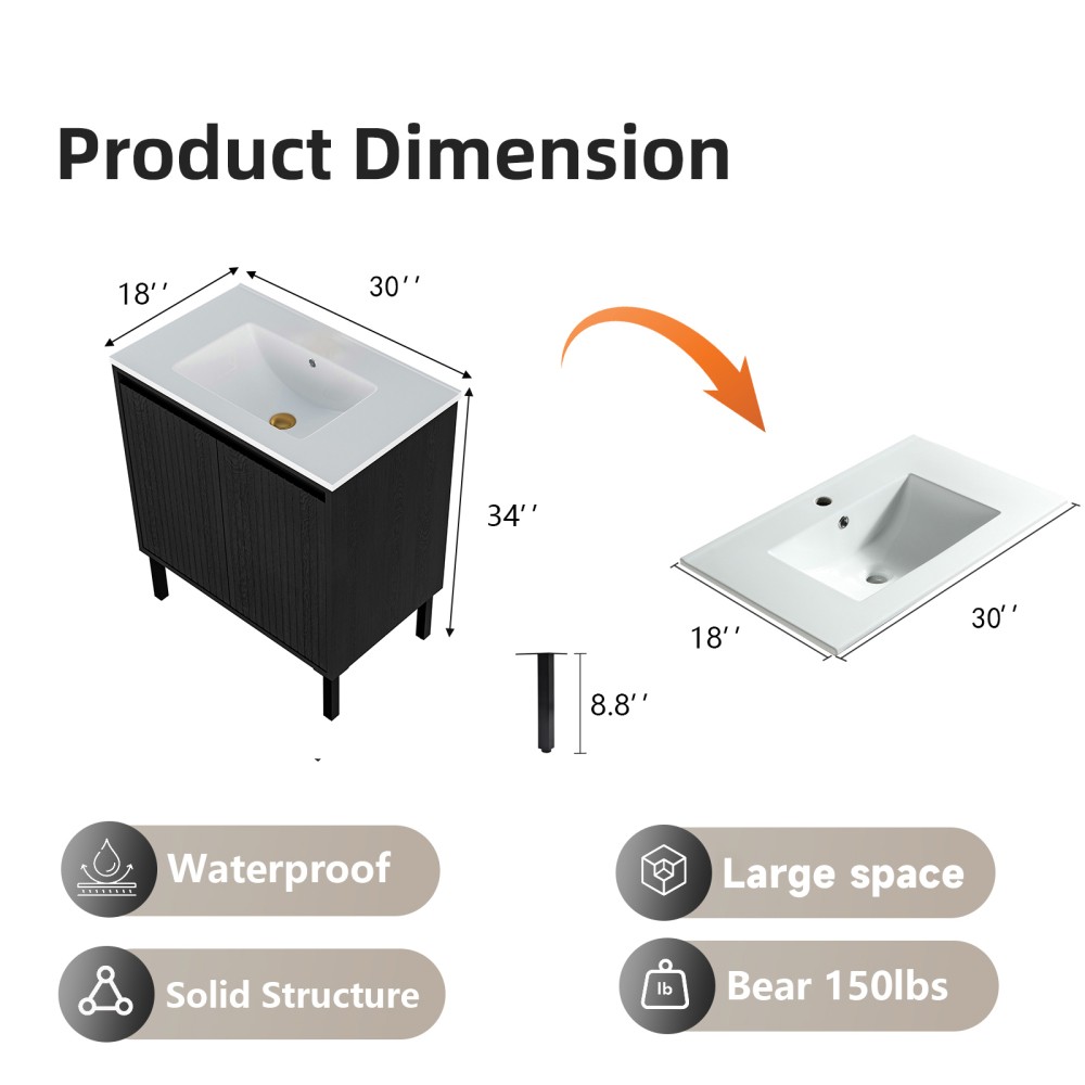 Bathroom Vanity W Sink Floor Standing Structure