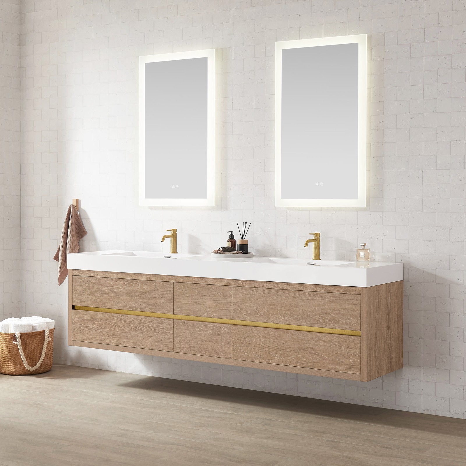 Miseno MV-ALIS84-WHT-NM Palencia 84″ Wall Mounted Double Basin – North American