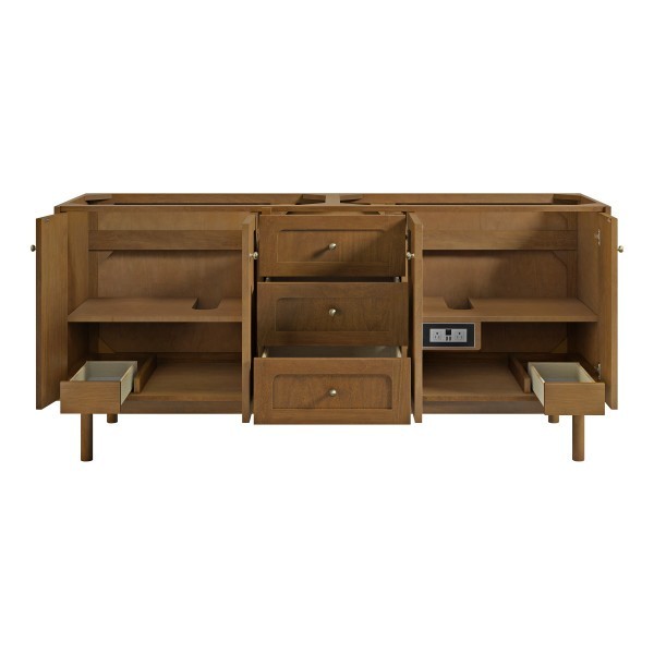 72″ James Martin Laurent 545-V72-HNO Double Vanity Cabinet Honey Oak