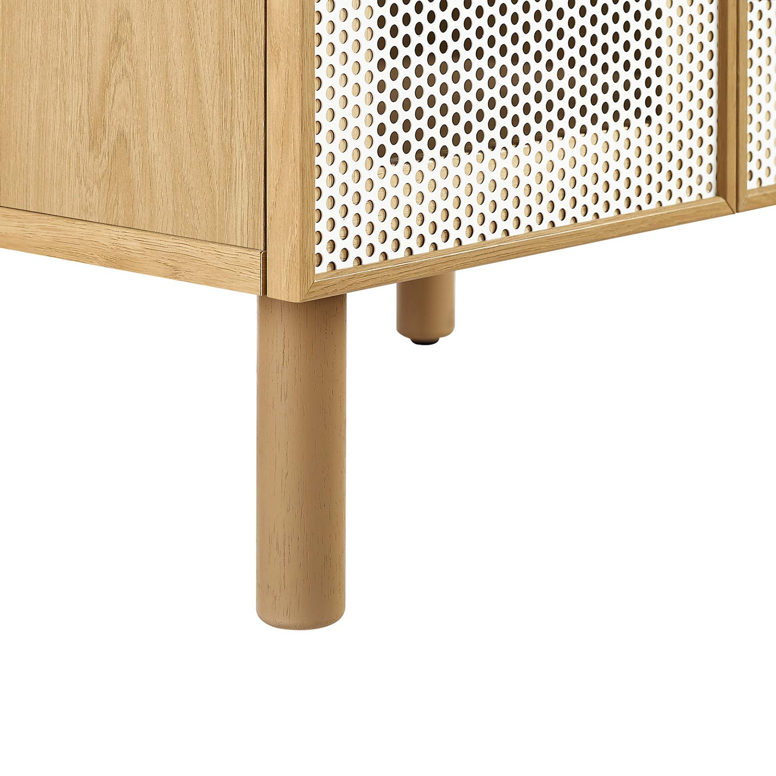 Calla 24″ Perforated Metal Bathroom Vanity in White Oak