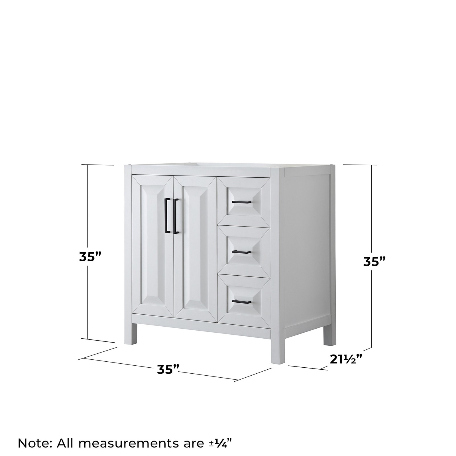 Wyndham Collection WCV252536SCXSXXMXX Daria 35″ Single – White / Polished Chrome