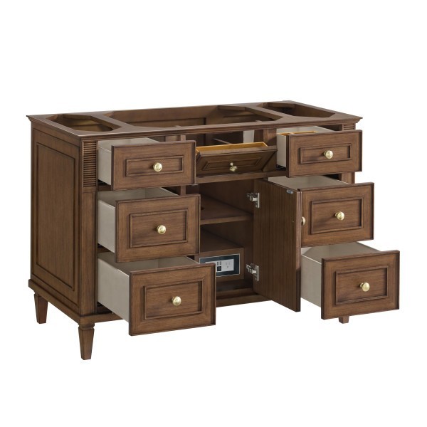 48″ James Martin Lorelai 424-V48-WLT-3CSP Vanity Cabinet Charcoal Soapstone Top