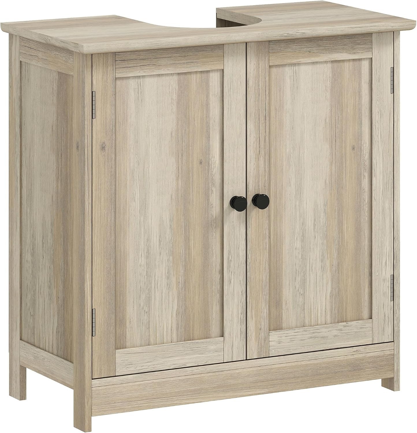 Under Sink Bathroom Cabinet Pedestal Sink Storage Cabinet with 2 Doors Shelf