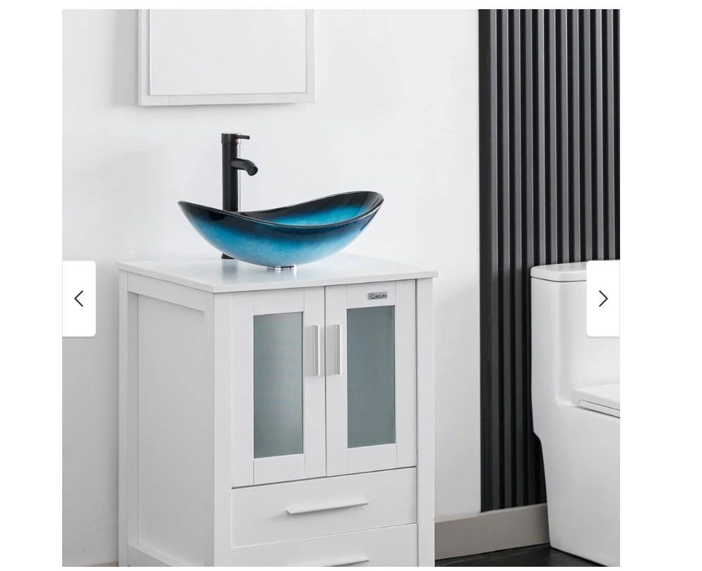 NEW 72″ Blue Bathroom Vanity Set Cabinet Vessel Glass/Ceramic Sink No Mirror
