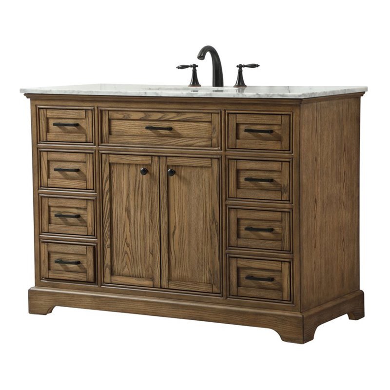 Elegant Decor Americana 48″ Aluminum Alloy Single Bathroom Vanity in Driftwood