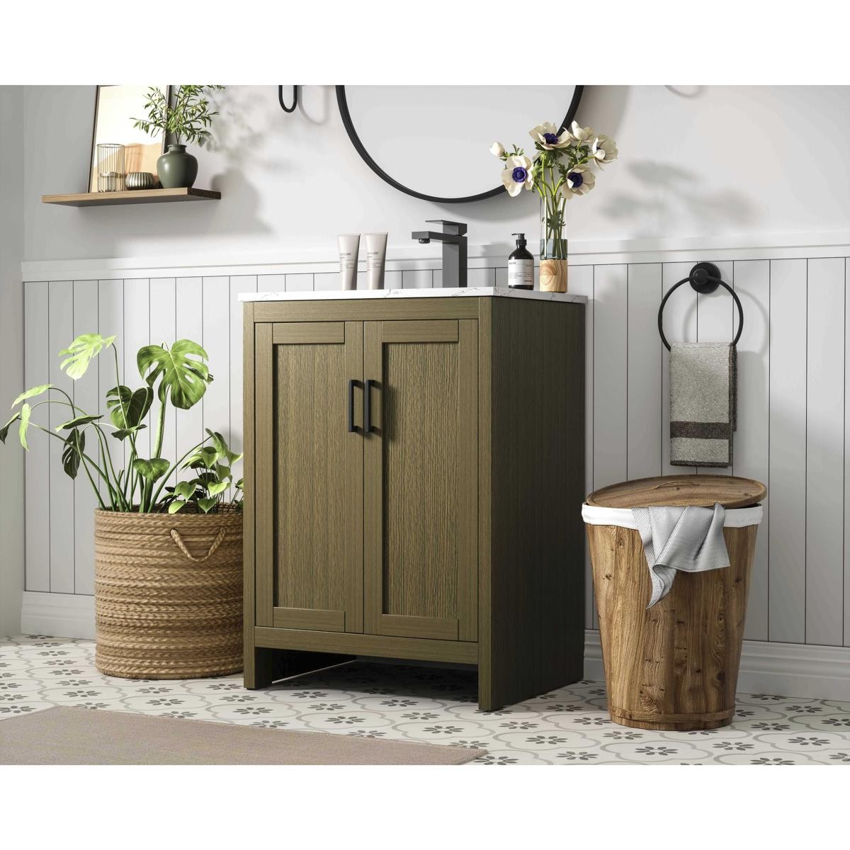 Elegant Lighting VF25124MCB Finnley Vanity Chestnut Brown