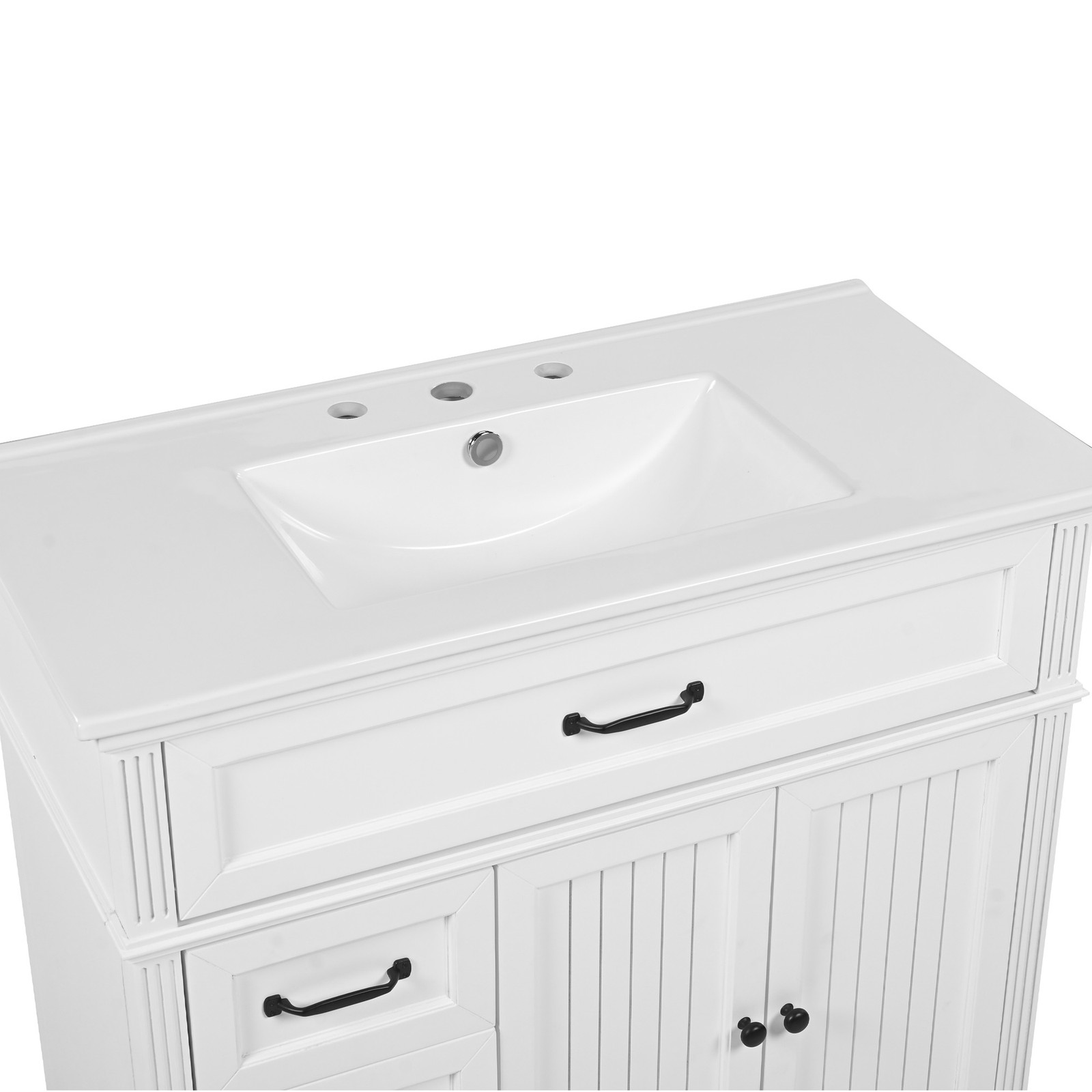 36″ Bathroom Vanity w/Ceramic Sink, Storage Cabinet w/Soft-Close Doors & Drawers