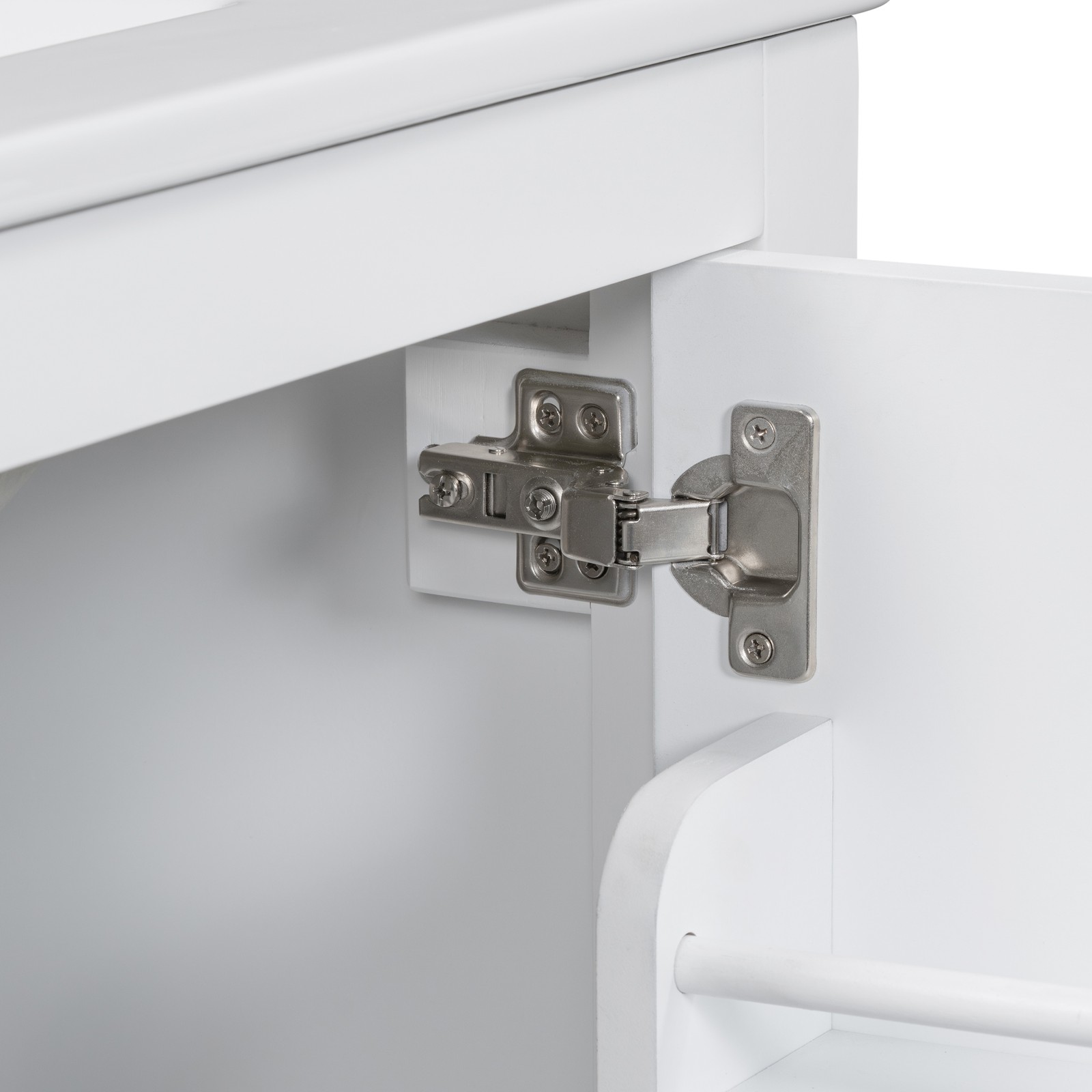 30″ White Bathroom Vanity with Single Sink & Soft Close Doors