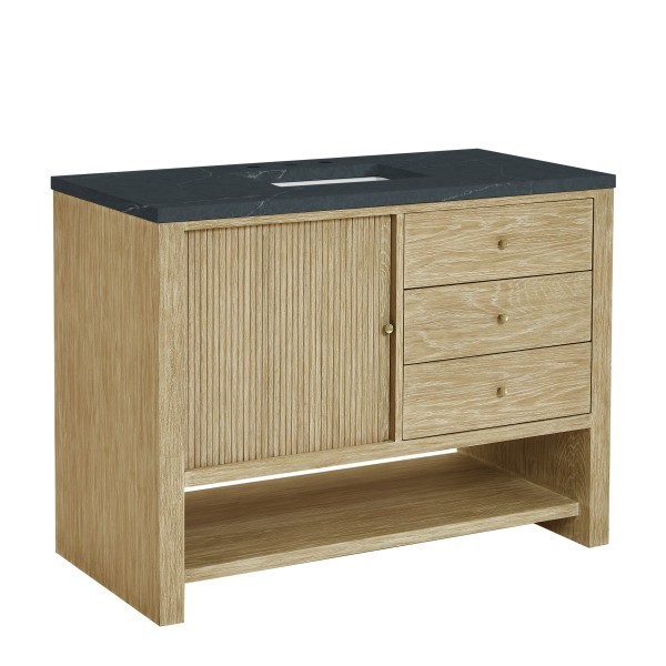 48″ James Martin Marigot D404-V48-SWO-3CSP Vanity Cabinet Charcoal Soapstone Top
