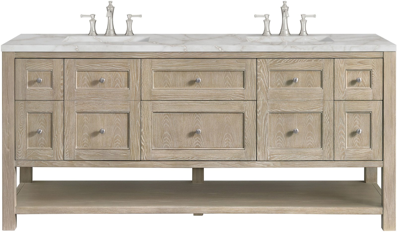 James Martin Vanities 330-V72-FVSL Breckenridge 72″ – Whitewashed Oak