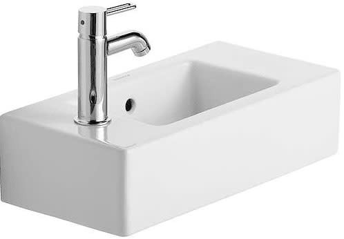 Duravit 070350-1HOLE-L Vero 20″ Ceramic Vanity Top – White / Glazed Underside