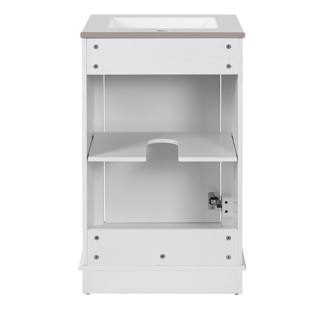 20″ Bathroom Vanity w/Sink, Freestanding Bath Vanity Cabinet for Small Bathroom