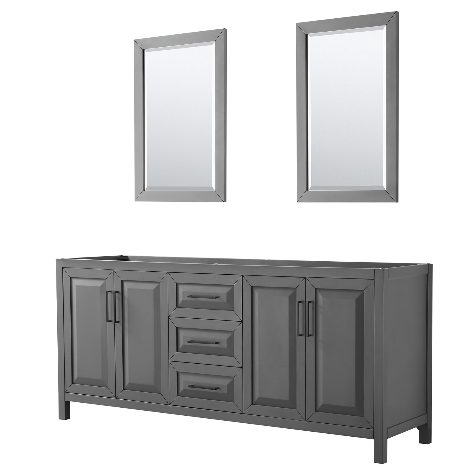 Wyndham Collection WCV252580DCXSXXM24 Daria 79″ Double – Dark Gray / Matte Black