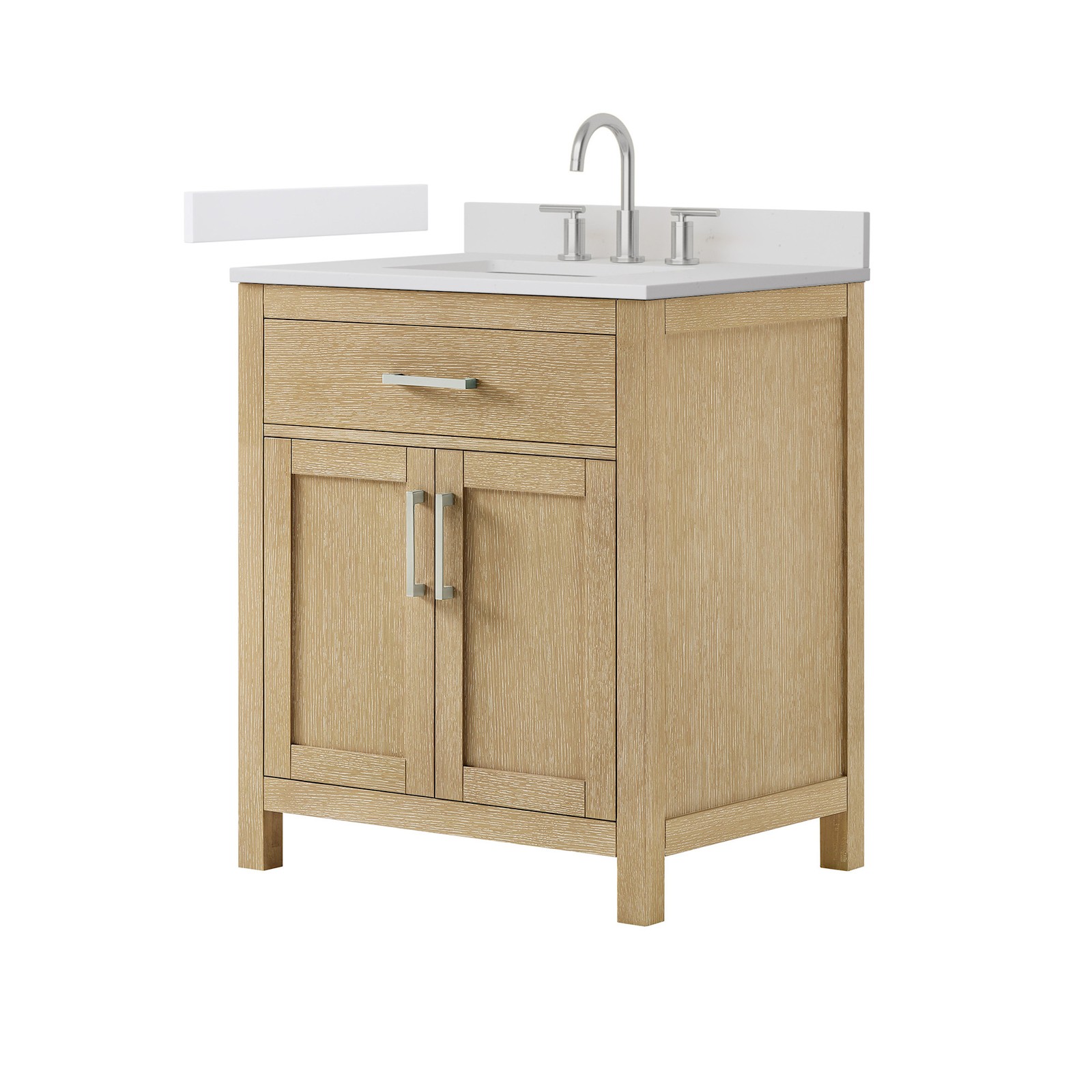 Wyndham Collection WCG242430S-VCA3-US3MXX Beckett 30″ – Whitewashed Oak / White