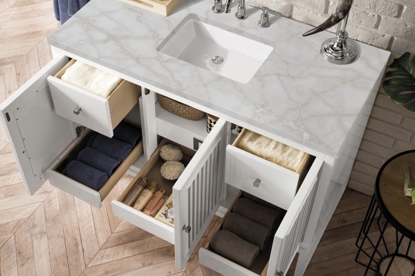 48″ James Martin Athens E645-V48-GW-3VSL Vanity Cabinet Victorian Silver Top