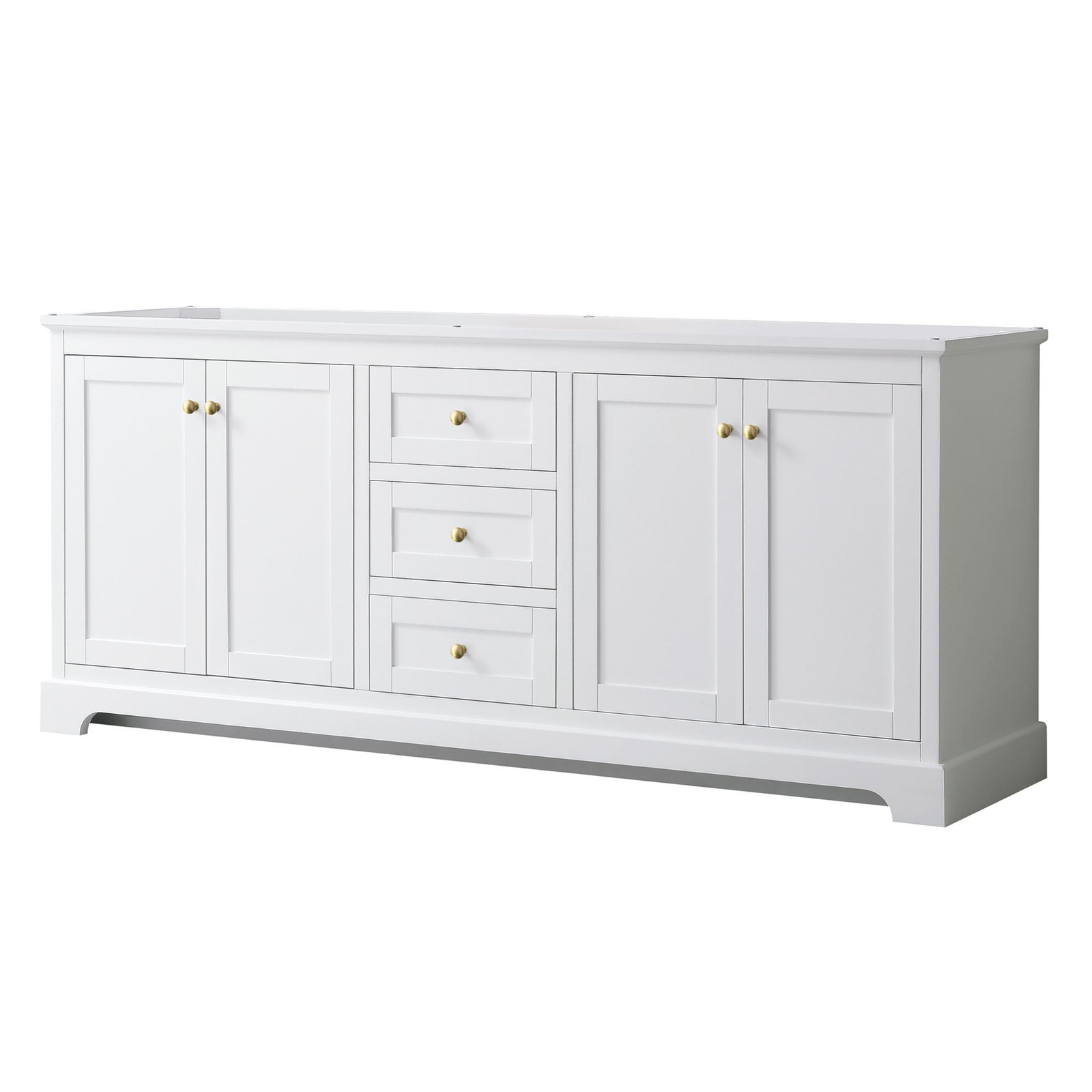 Wyndham Collection WCV232380DCXSXXMXX Avery 80″ Double – White / Brushed Gold