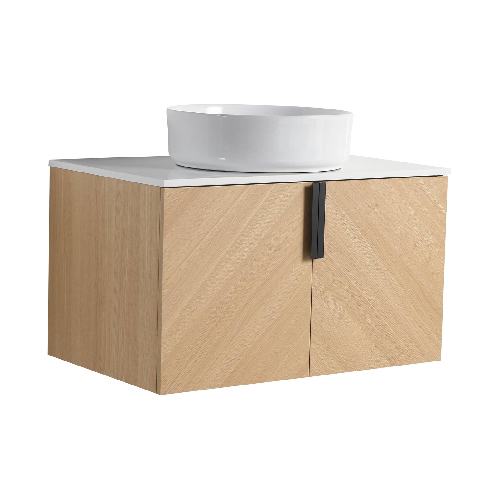 Bathroom Vanity w/Ceramic Sink, Wall-Mounted Storage Cabinet w/Soft Close Door