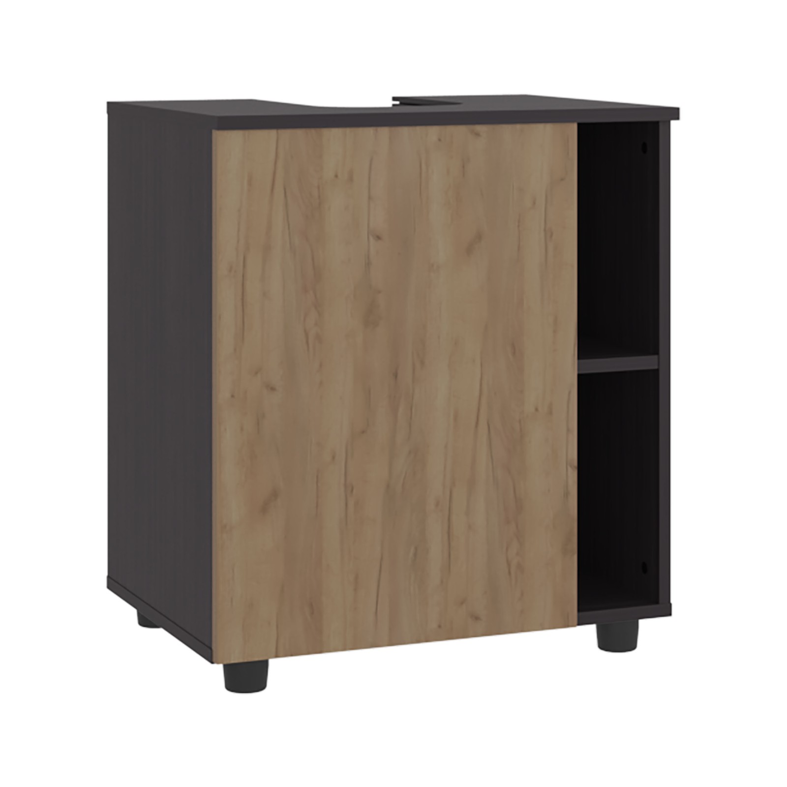 Under Sink Cabinet with Two Side Shelves, Double Doors, 22″ Freestanding