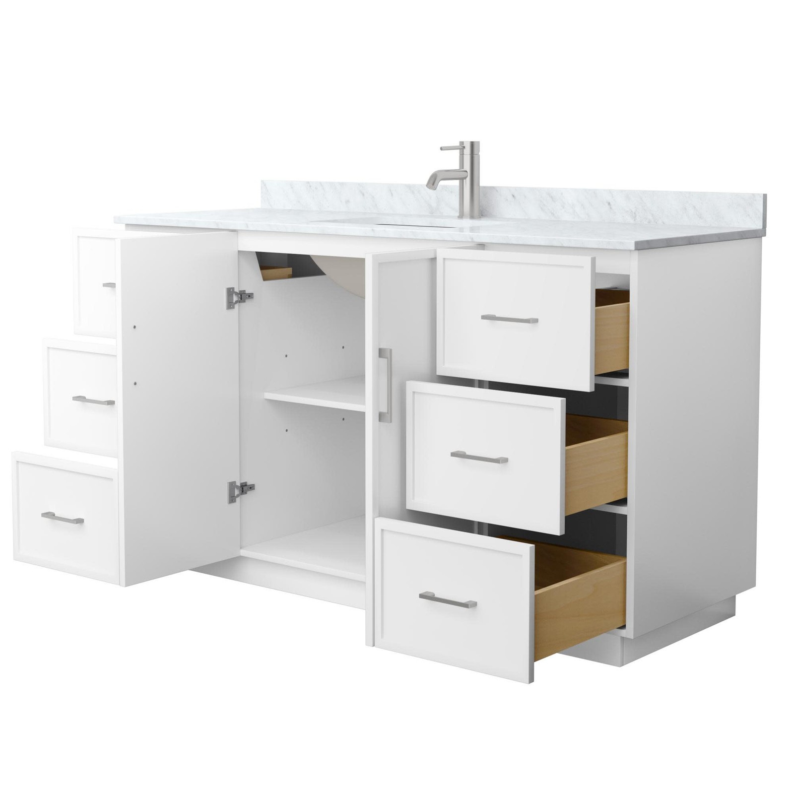 Wyndham Collection WCH7474-60S-CMUNS-MXX Elan TK 60″ – White / Brushed Nickel