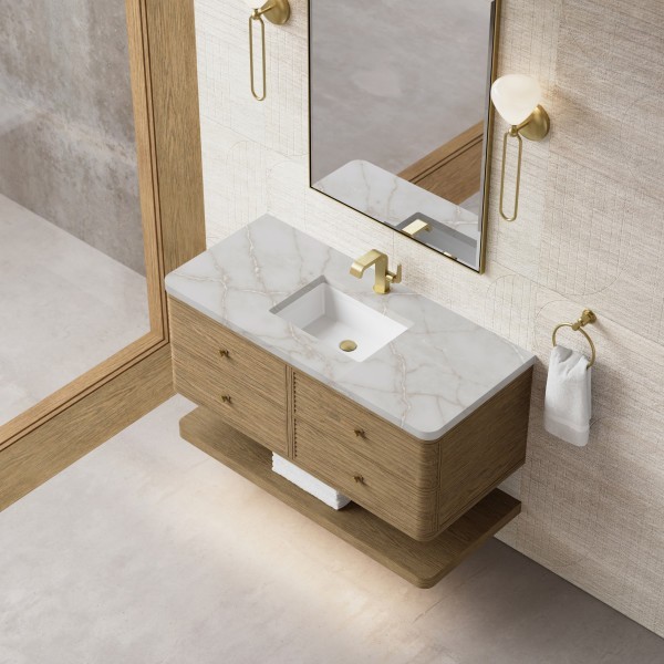 48″ James Martin Allamari D640-V48-DMS-WVSL Vanity Cabinet Silver Silestone Top