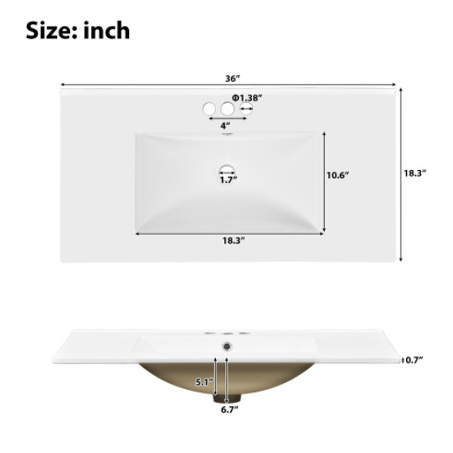 36”W Modern Bathroom Vanity Light Green Vanity For Bathroom With Three Drawers