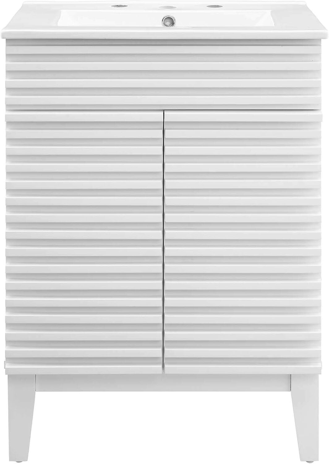 Modway Render Vanity with Sink-Floor, 24 Inch, White White