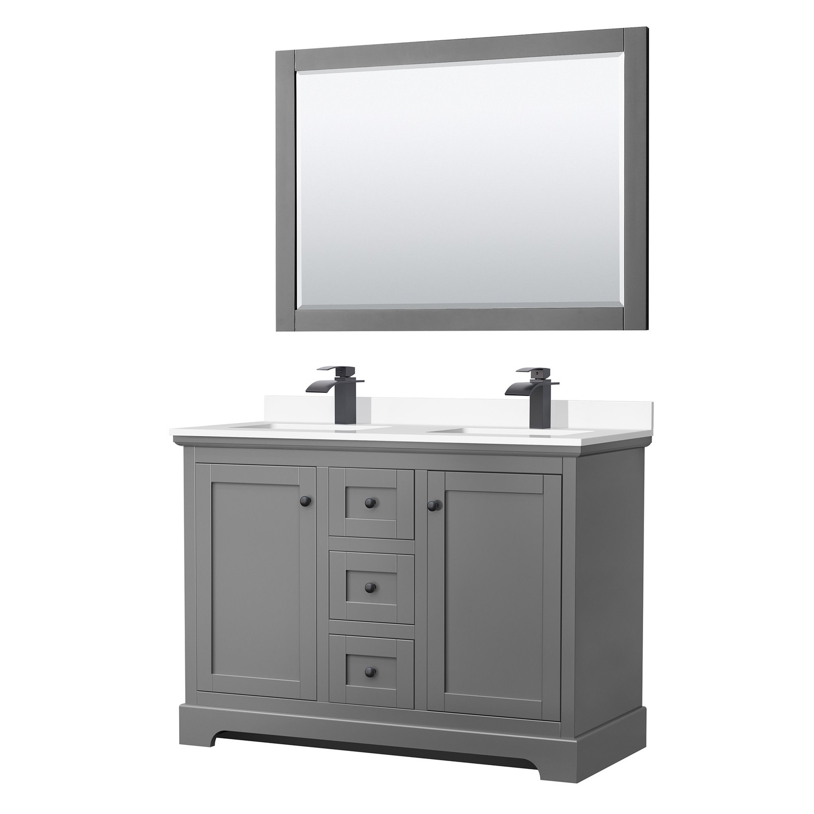 Wyndham Collection WCV232348D-VCA-M46 Avery 48″ – Dark Gray / White Cultured