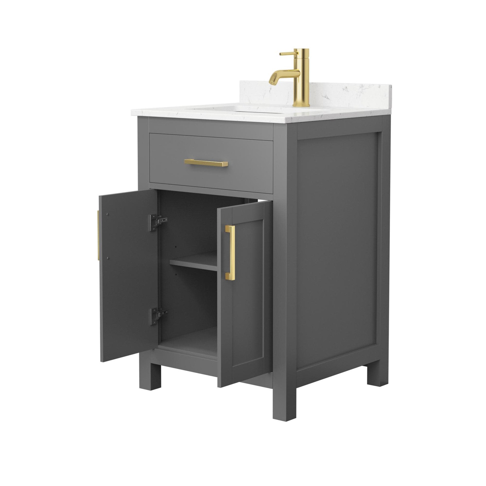 Wyndham Collection WCG242424S-VCA-MXX Beckett 24″ – Dark Gray / White Cultured