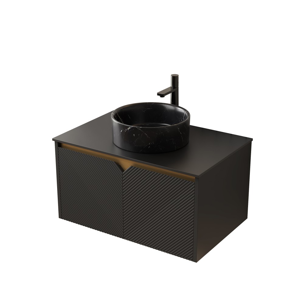 Wall-mounted bathroom cabinet Plywood cabinet body W sintered stone countertop