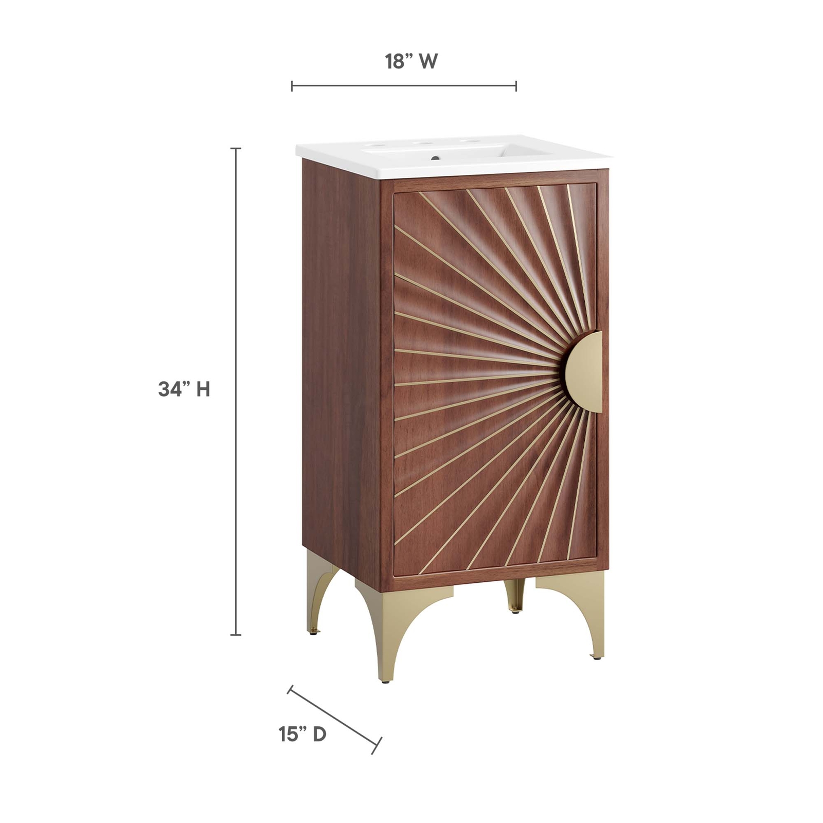 Daylight 18″ Bathroom Vanity in White Walnut
