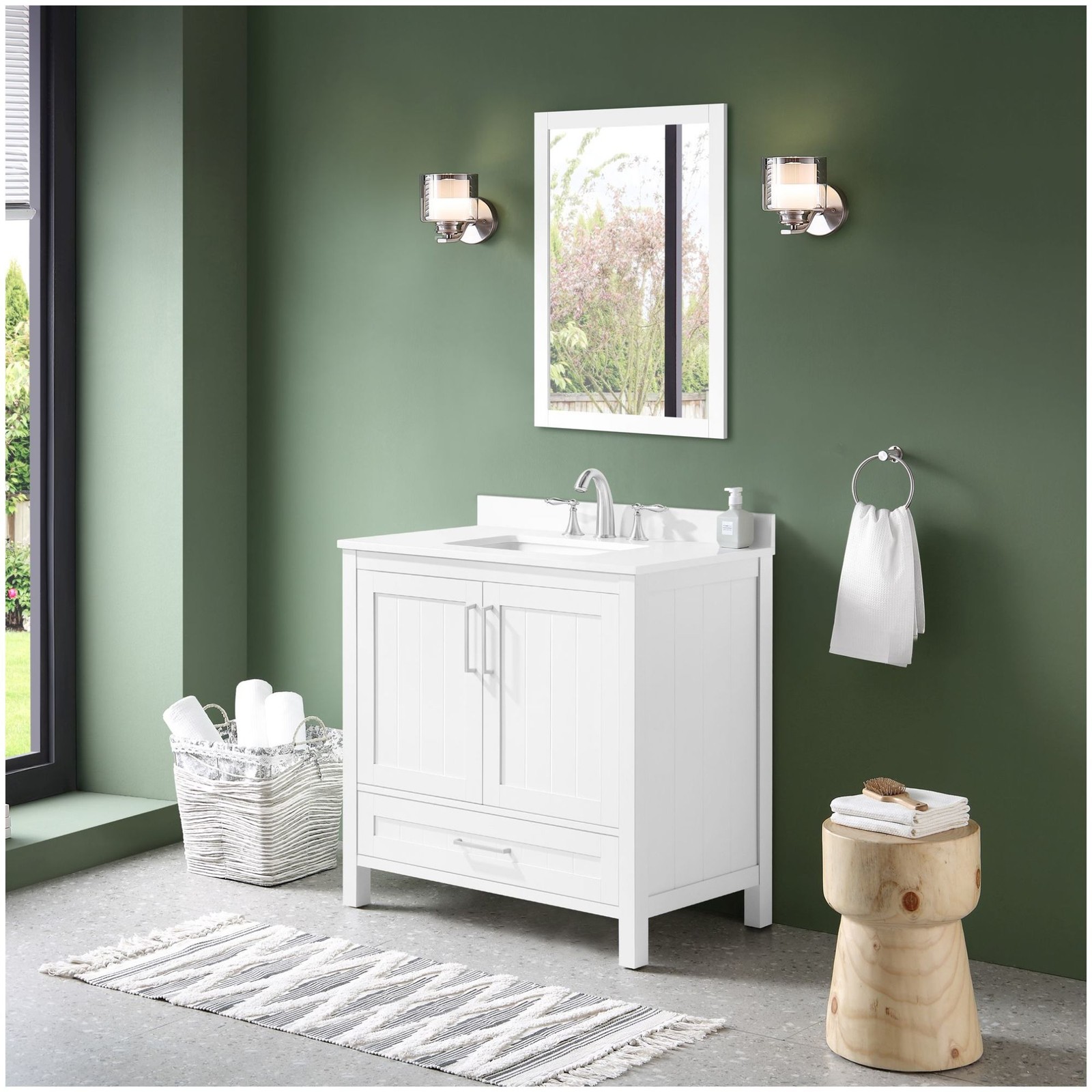 Ove Decors Kansas 36 Kansas 36″ – White Oak / Cultured Marble Top