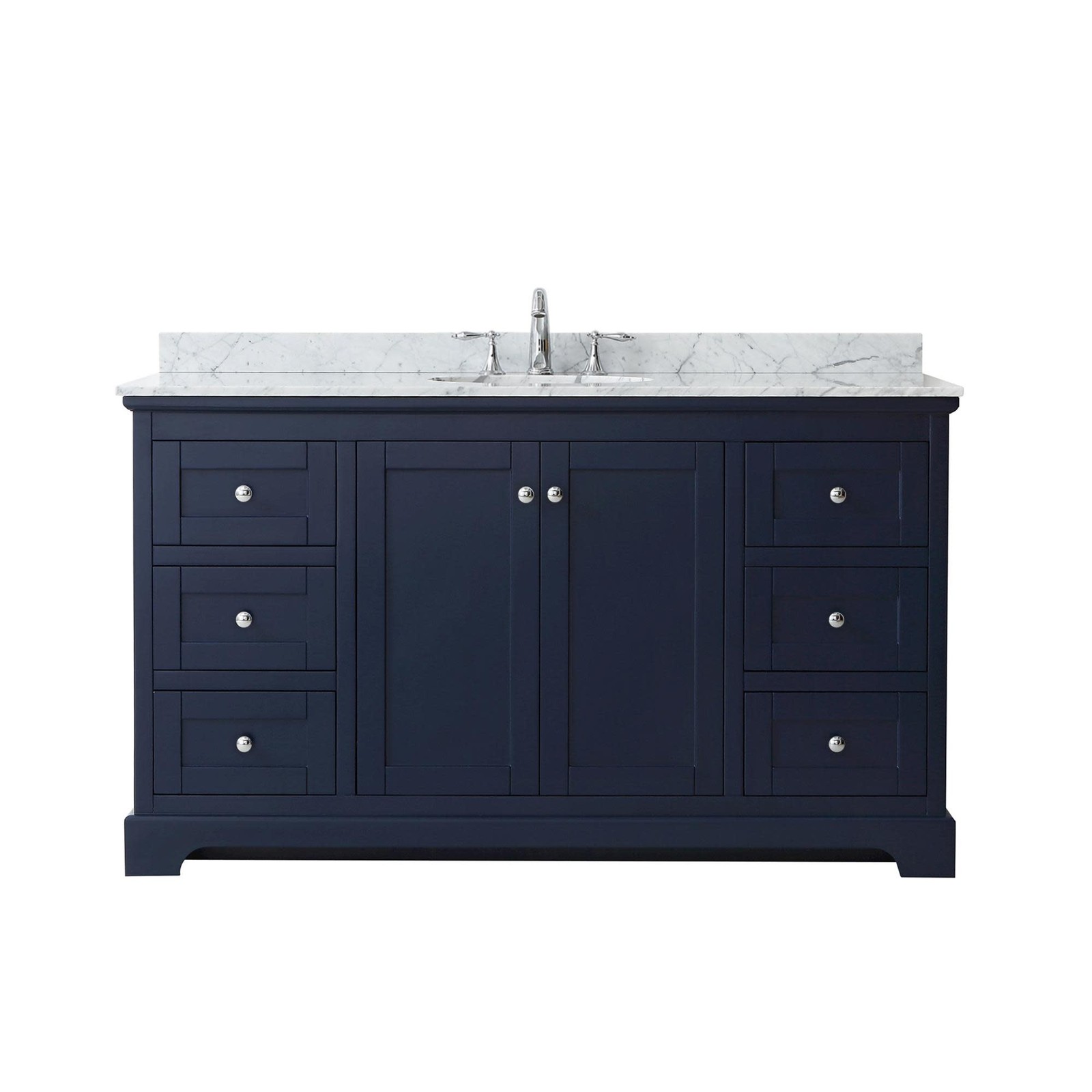 Wyndham Collection WCV232360SCMUNOMXX Avery 60″ – Dark Gray / White Carrara