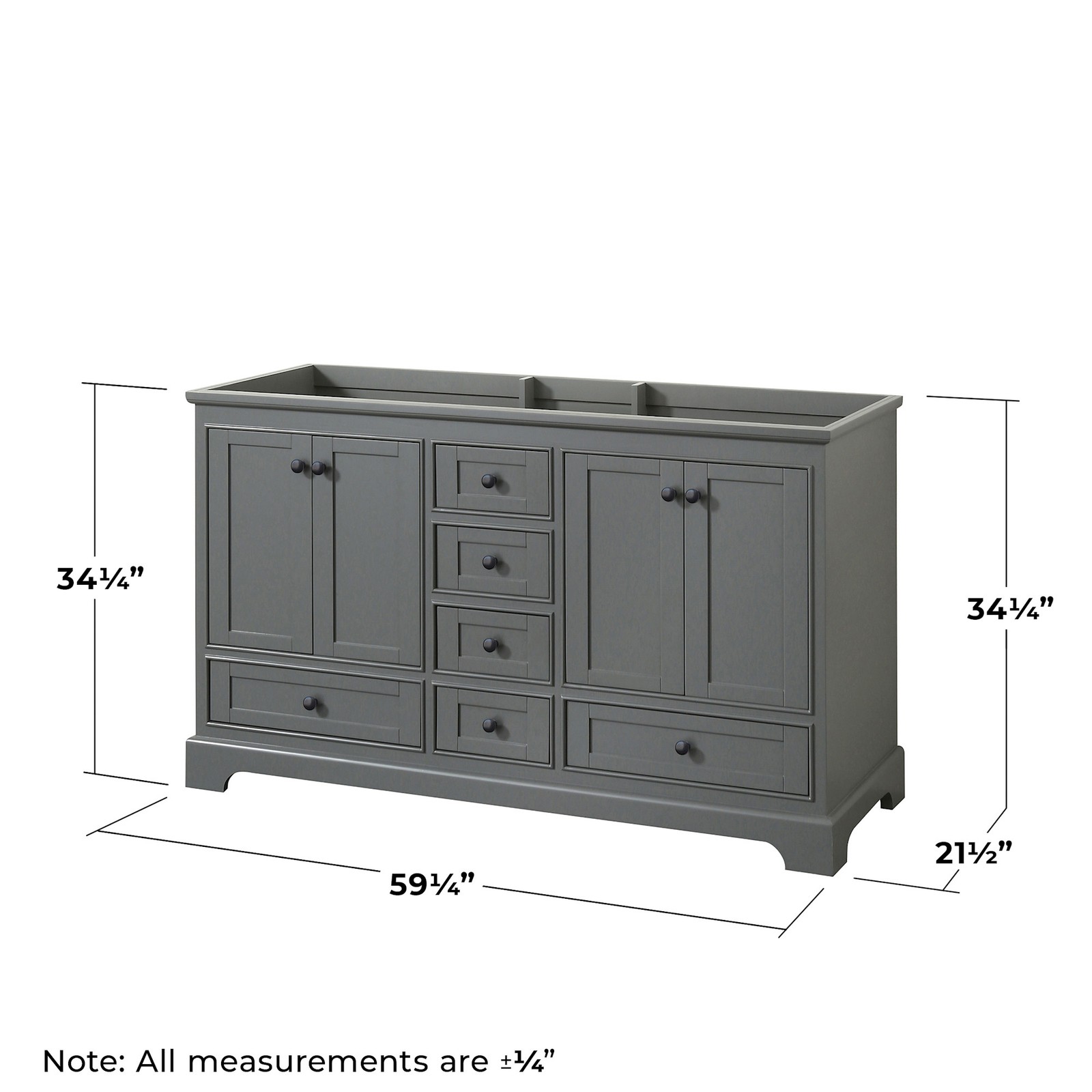 Wyndham Collection WCS202060DCXSXXMXX Deborah 59-1/4″ Double – Dark Gray / Matte