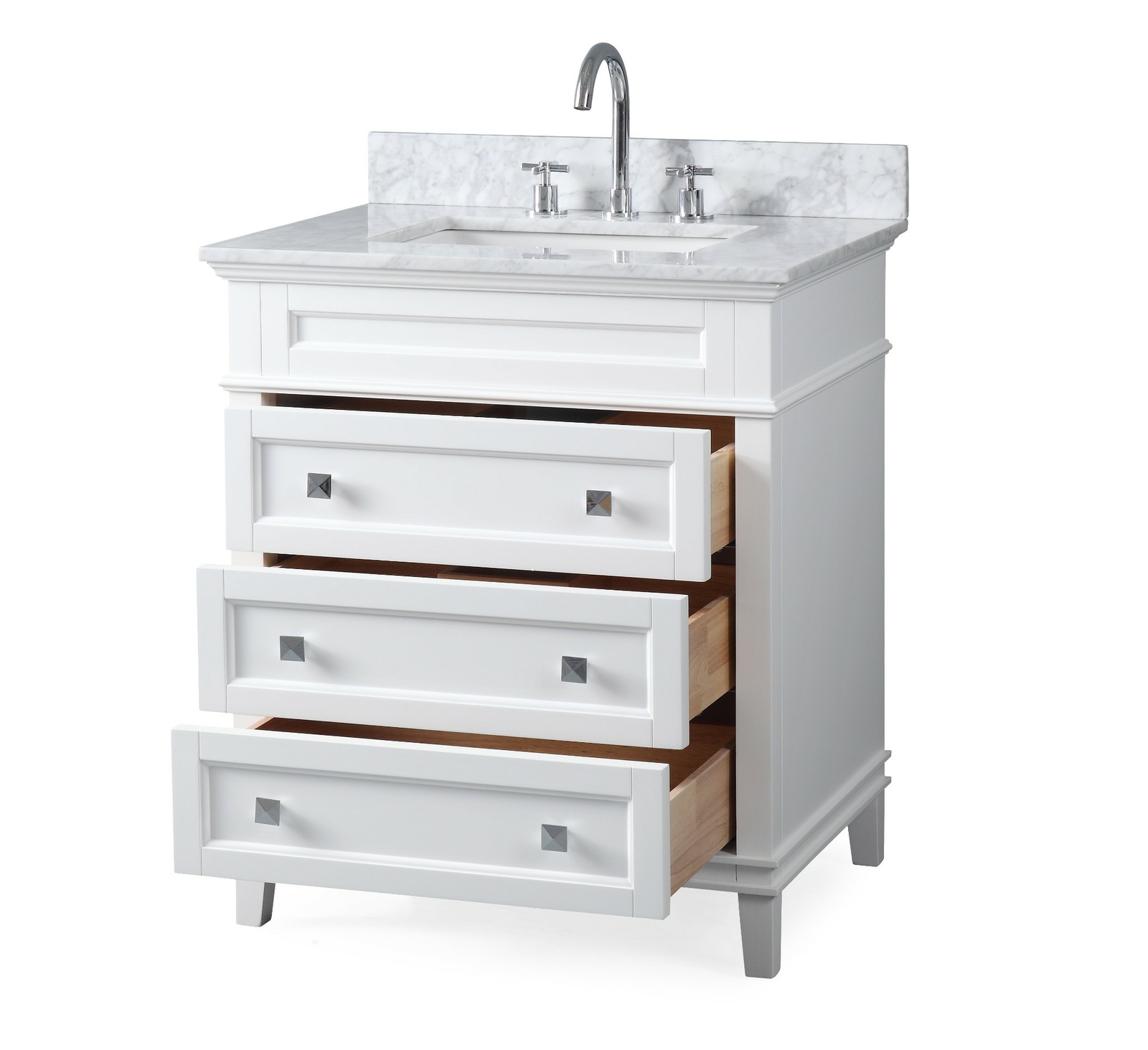 30 inch Felix Contemporary White Sink Bathroom Vanity ZK-1810-V30W