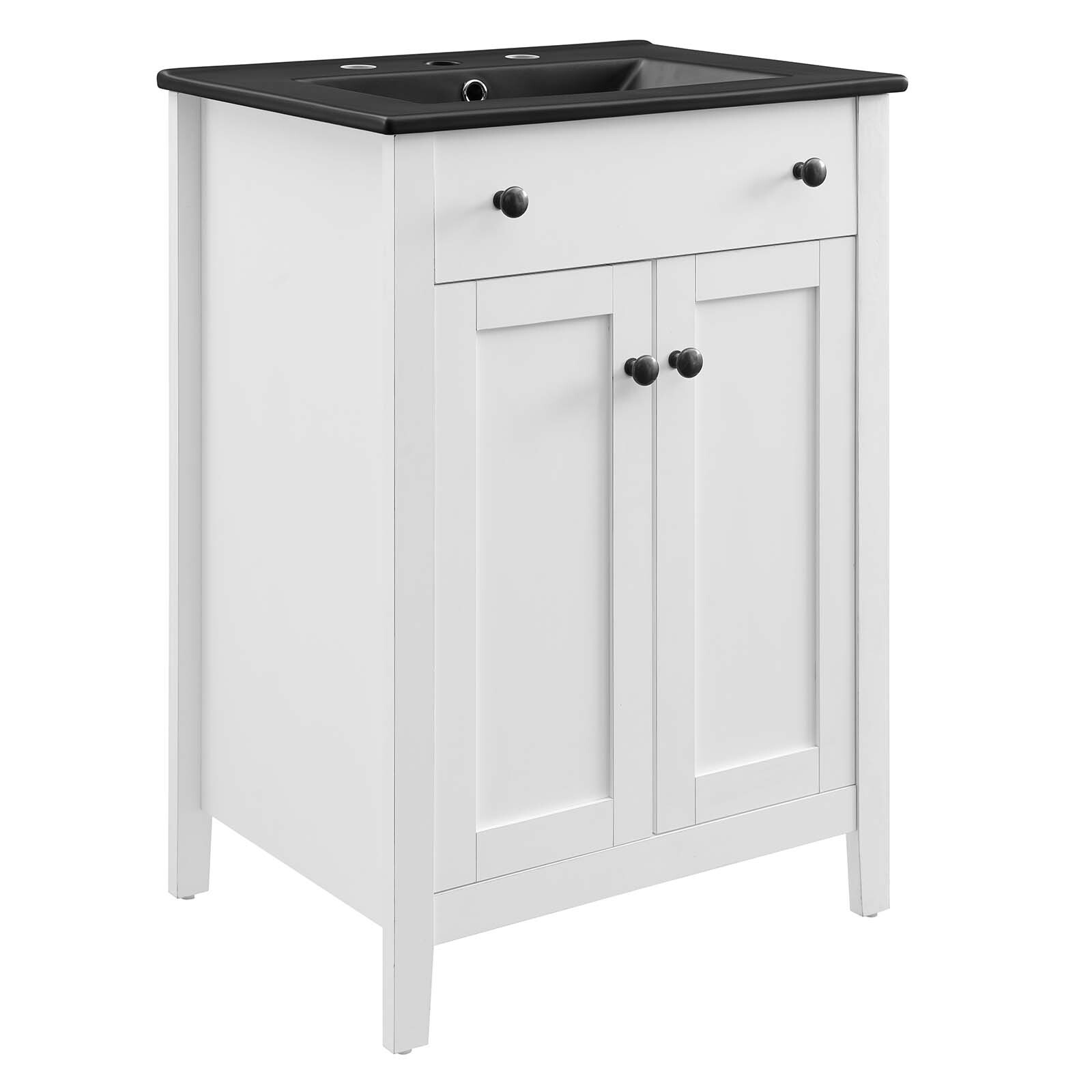 Modway Nantucket 24″ Bathroom Vanity With Sink in White Black