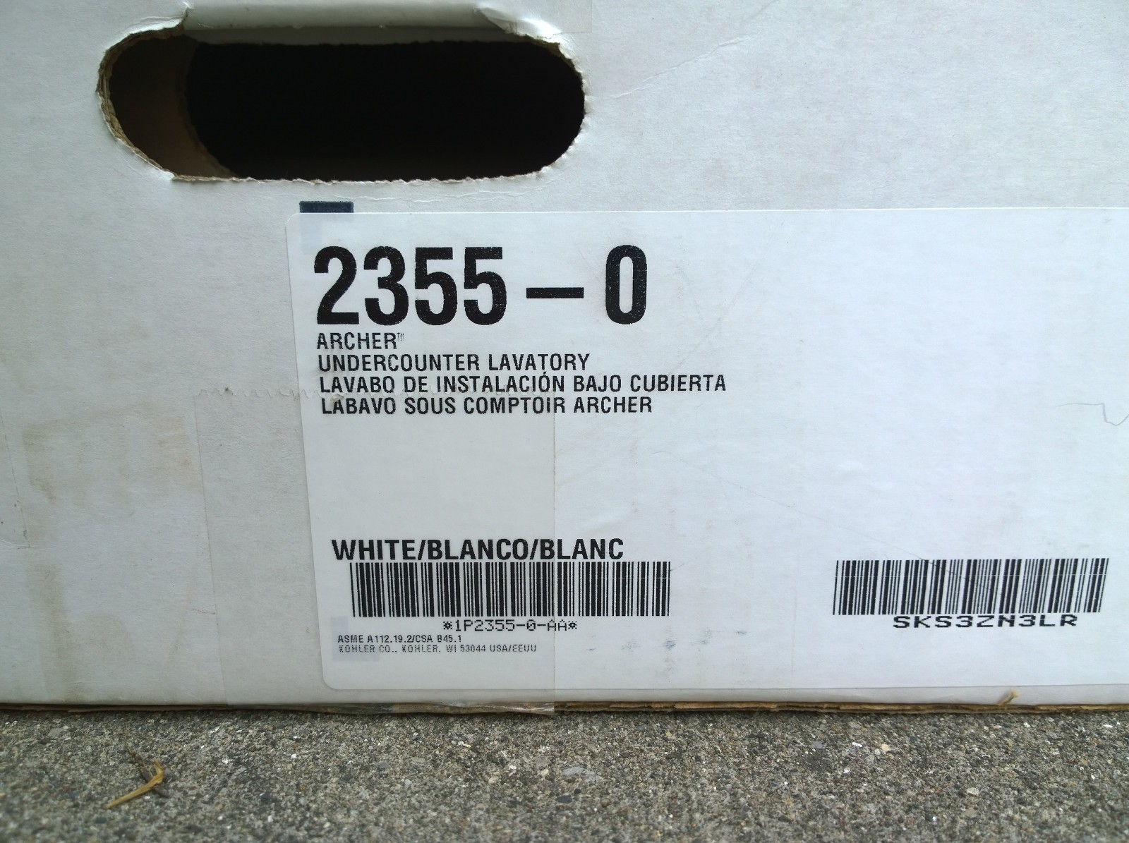 NIB Nice KOHLER Bathroom Vanity UNDER-MOUNT SINK (Archer K-2355-0)