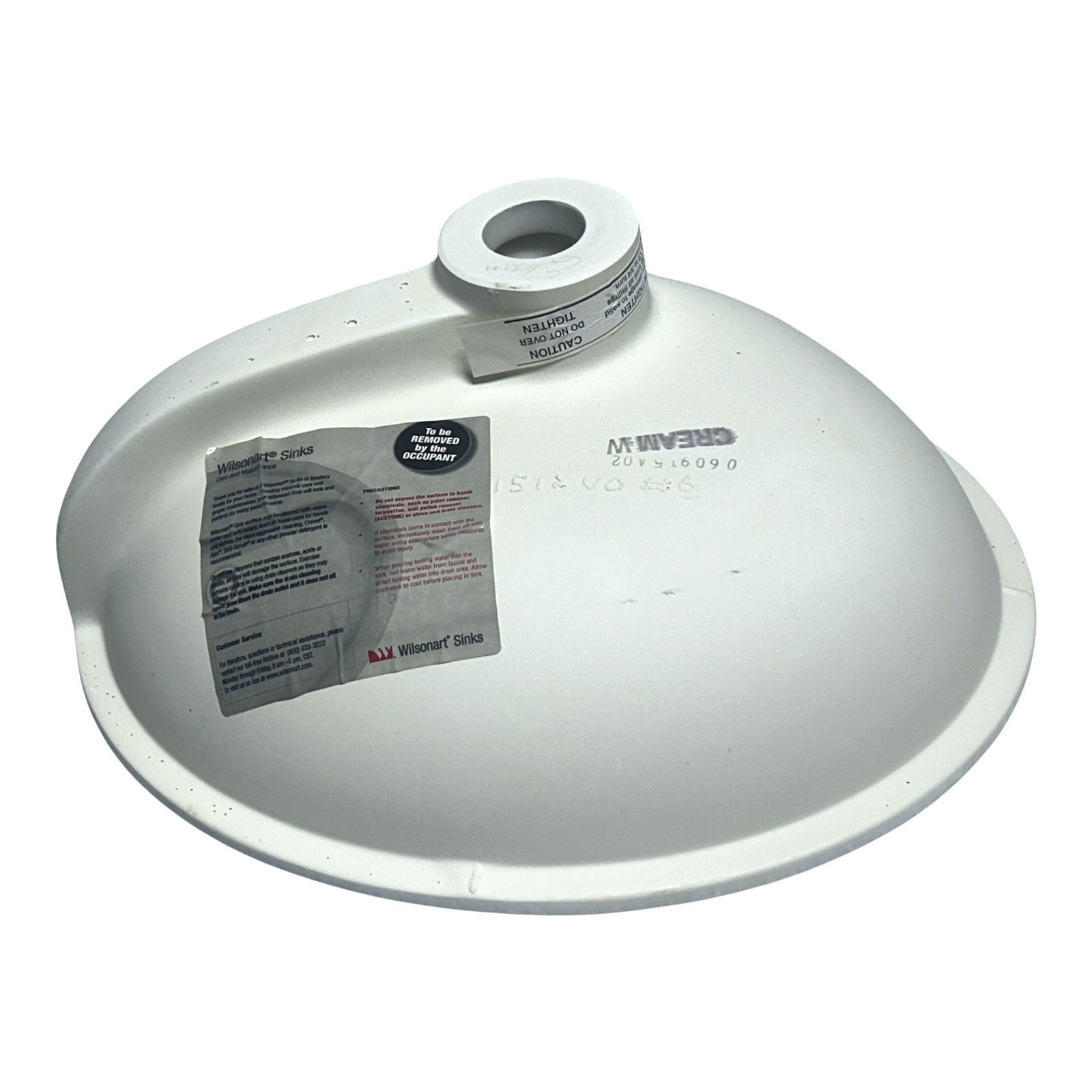 Wilsonart Oval Vanity Undermount Solid Surface Sink BV1512 Cream with Overflow