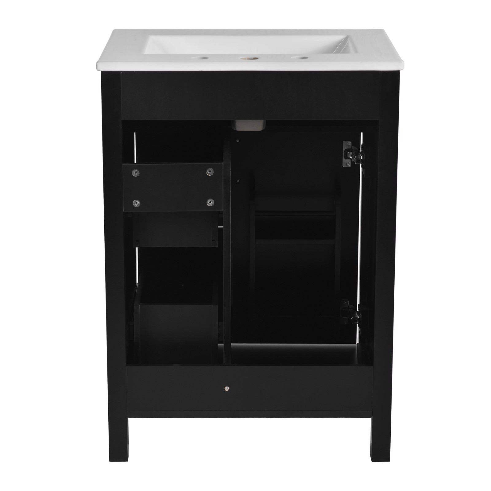24″ Bathroom Vanity with Ceramic Sink, Modern Storage Cabinet w/Soft Close Door