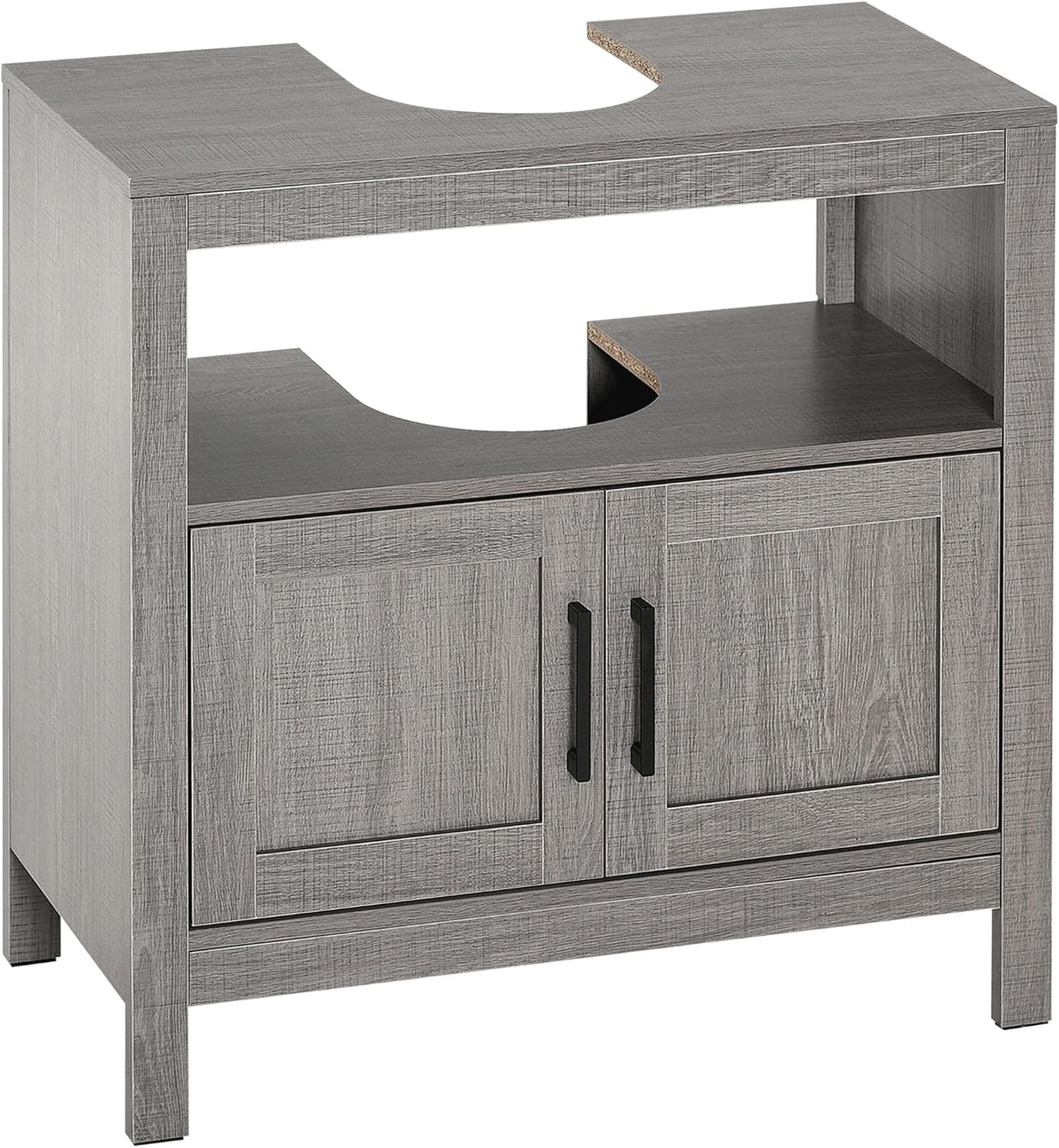 Pedestal Sink Storage Cabinet Bathroom Under Sink Cabinet W/ 2 Doors & Open