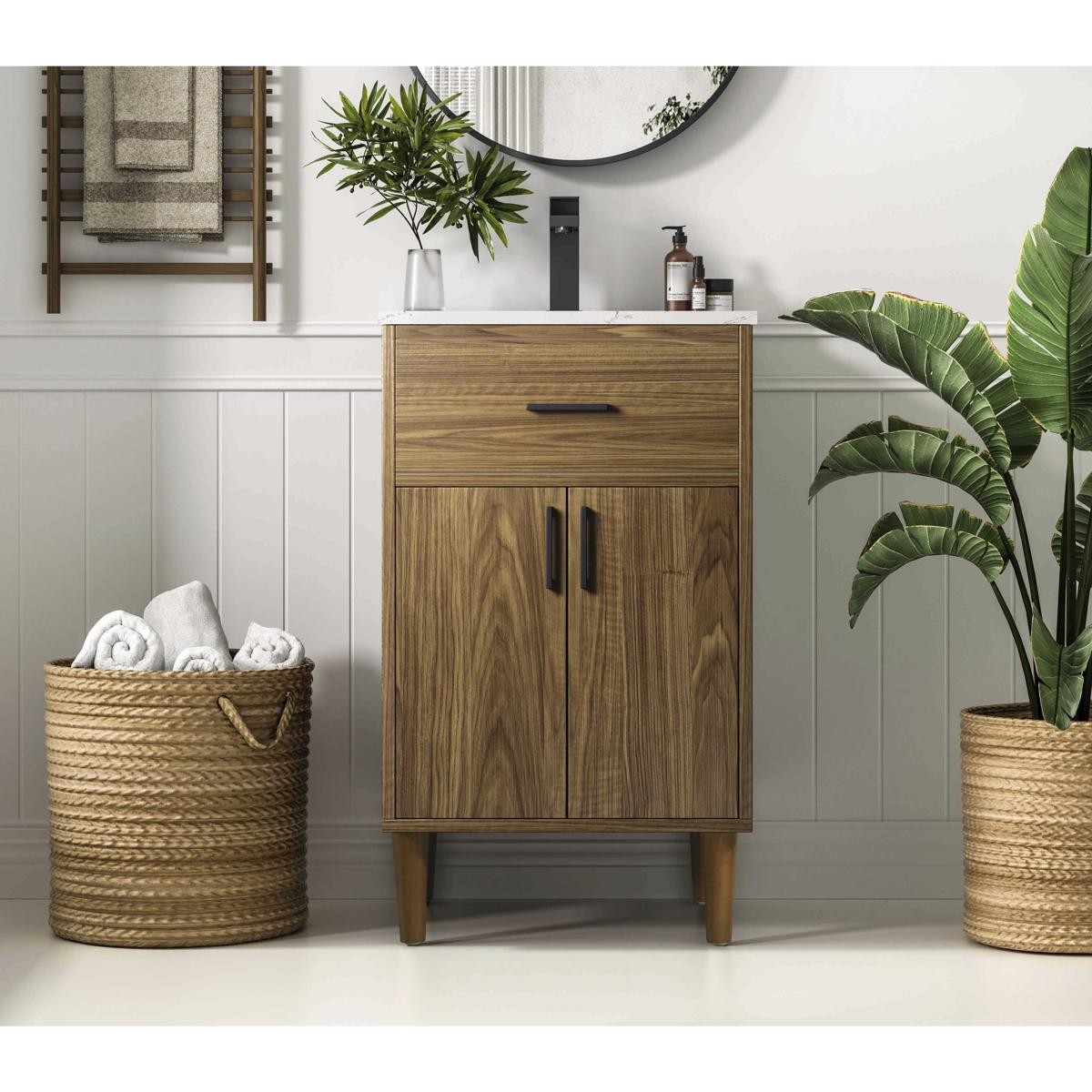 Elegant Lighting VF25020WB Chandler Vanity Walnut Brown