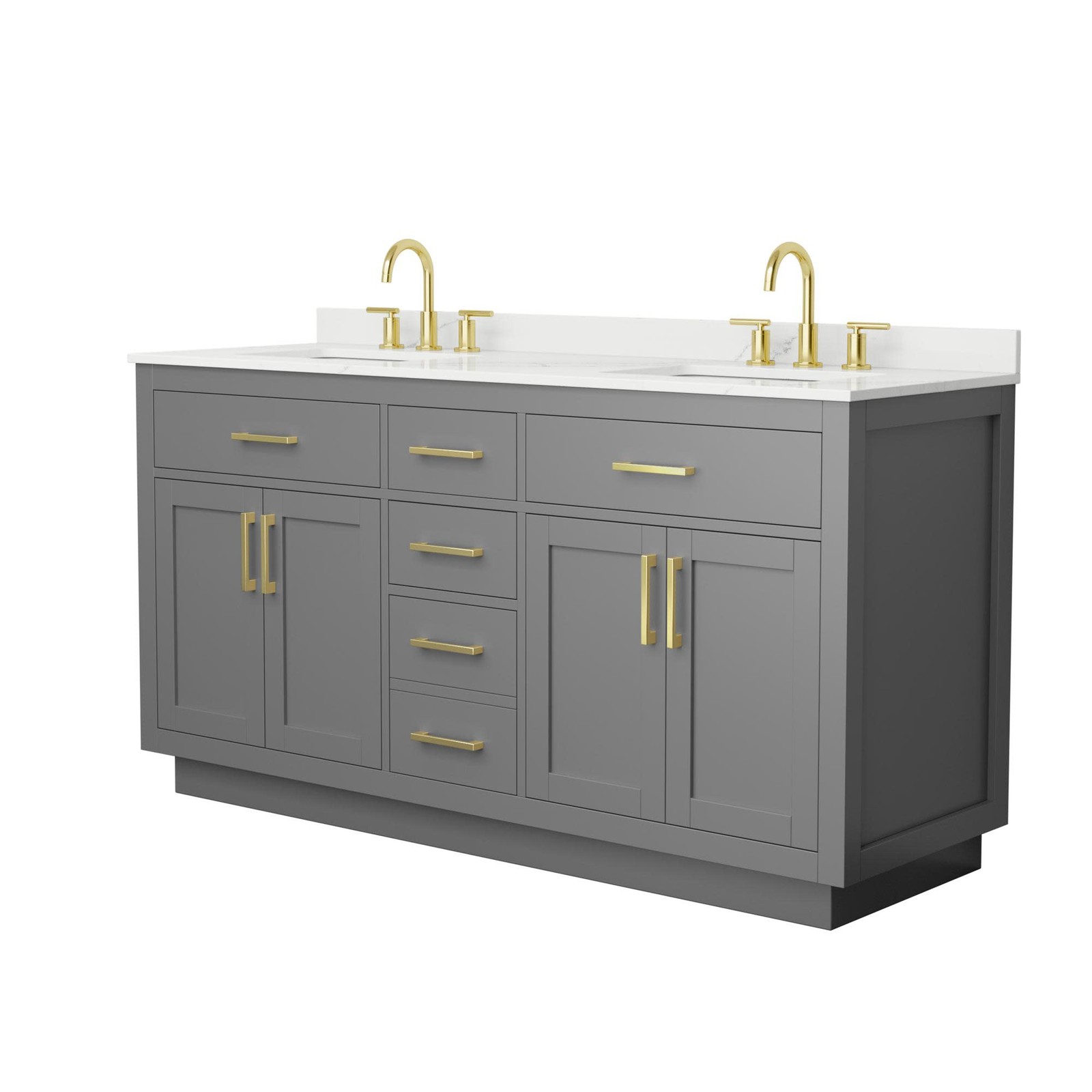 Wyndham Collection WCG262666D-QTZ-US3MXX Beckett TK 66″ – White / White Quartz
