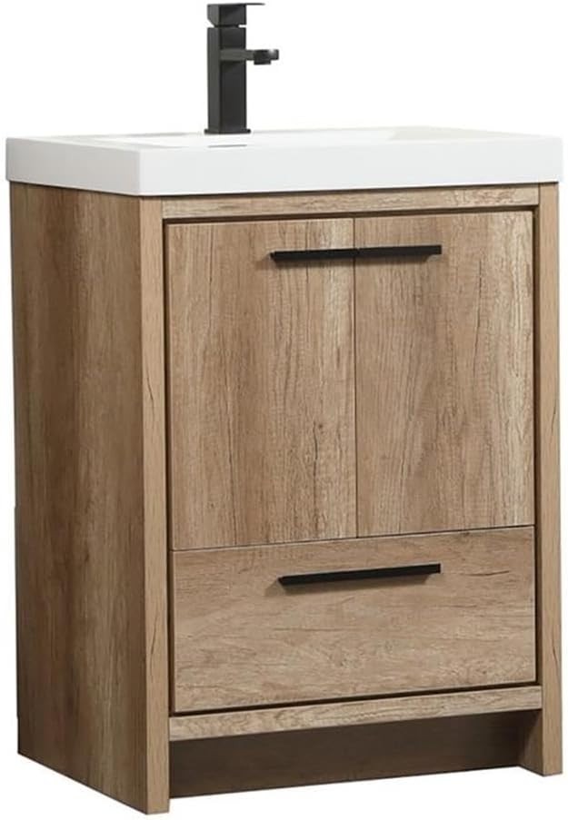 Elegant Decor – VF46024NT – 24 Single Bathroom Vanity in Natural Oak